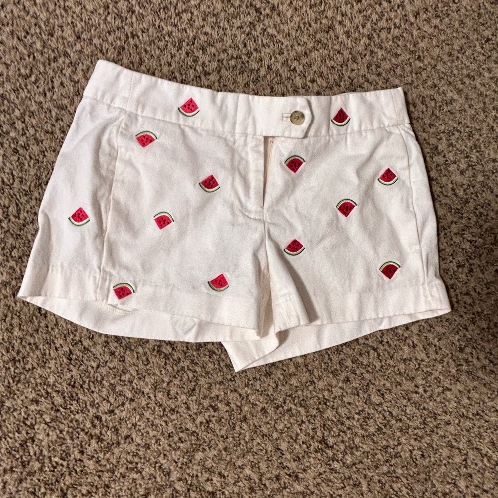 J crew watermelon white shorts size 00
